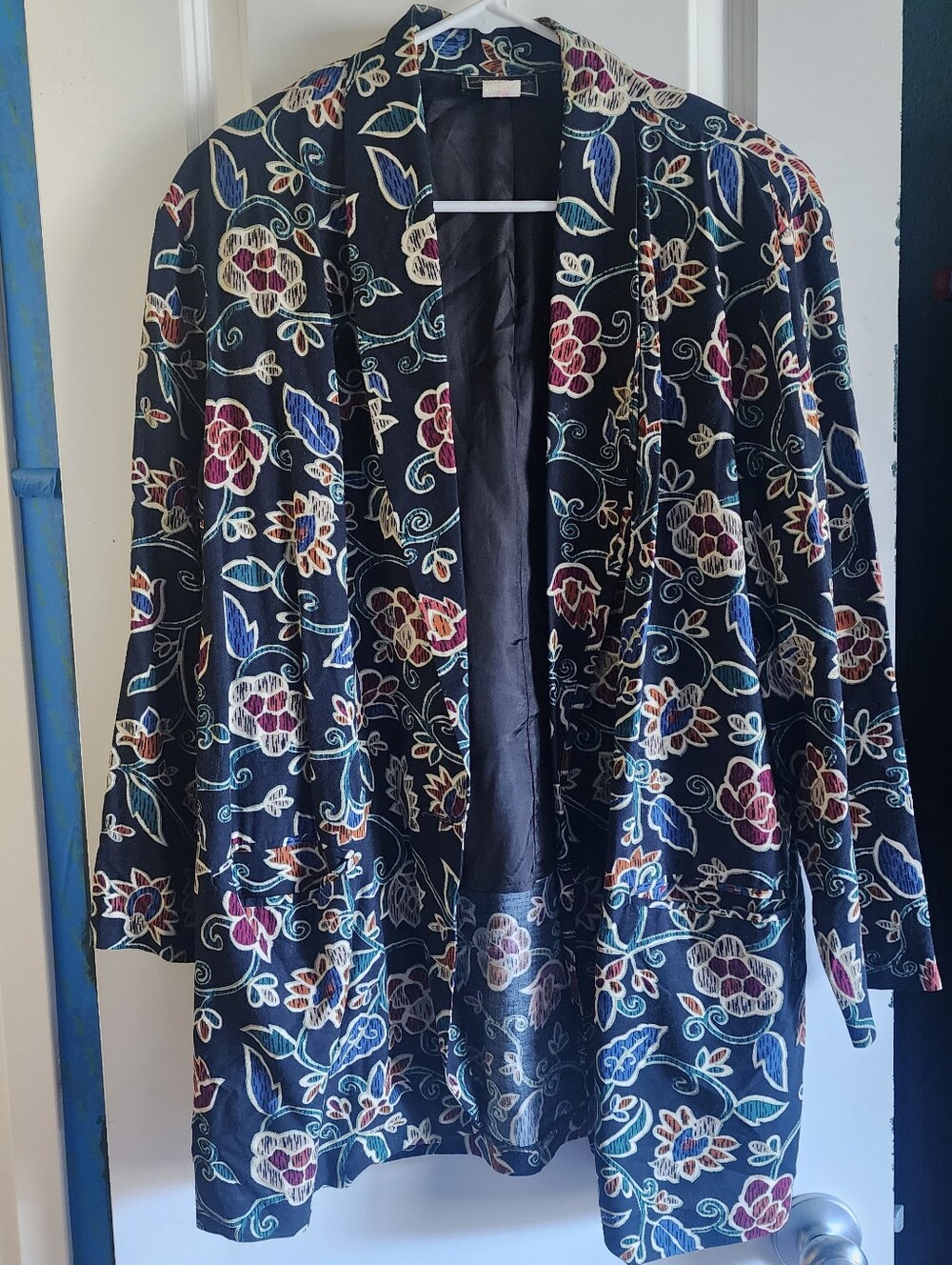 Intriguing Threads Floral Print Blazer Jacket
